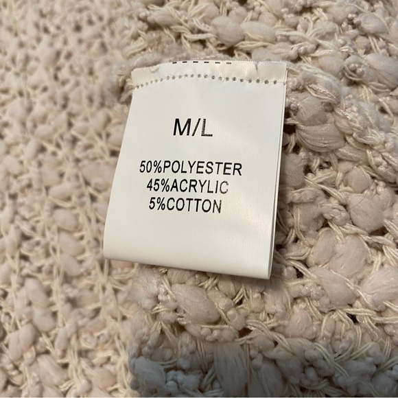 Flex Moda Natural Beige Oversized Popcorn Knit Hooded Cardigan Pockets Open M/L - Picture 15 of 16